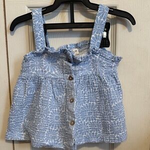 Adorable Blue Floral Kids Blouse and Short Set
